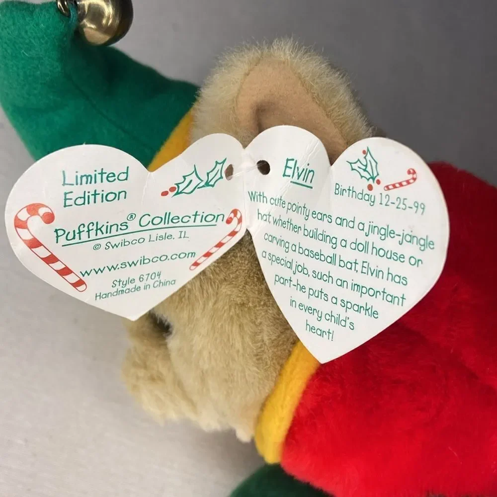 Vintage Copyright 1993 MJC Swibco Puffkins Elvin The Elf Limited Edition Plush